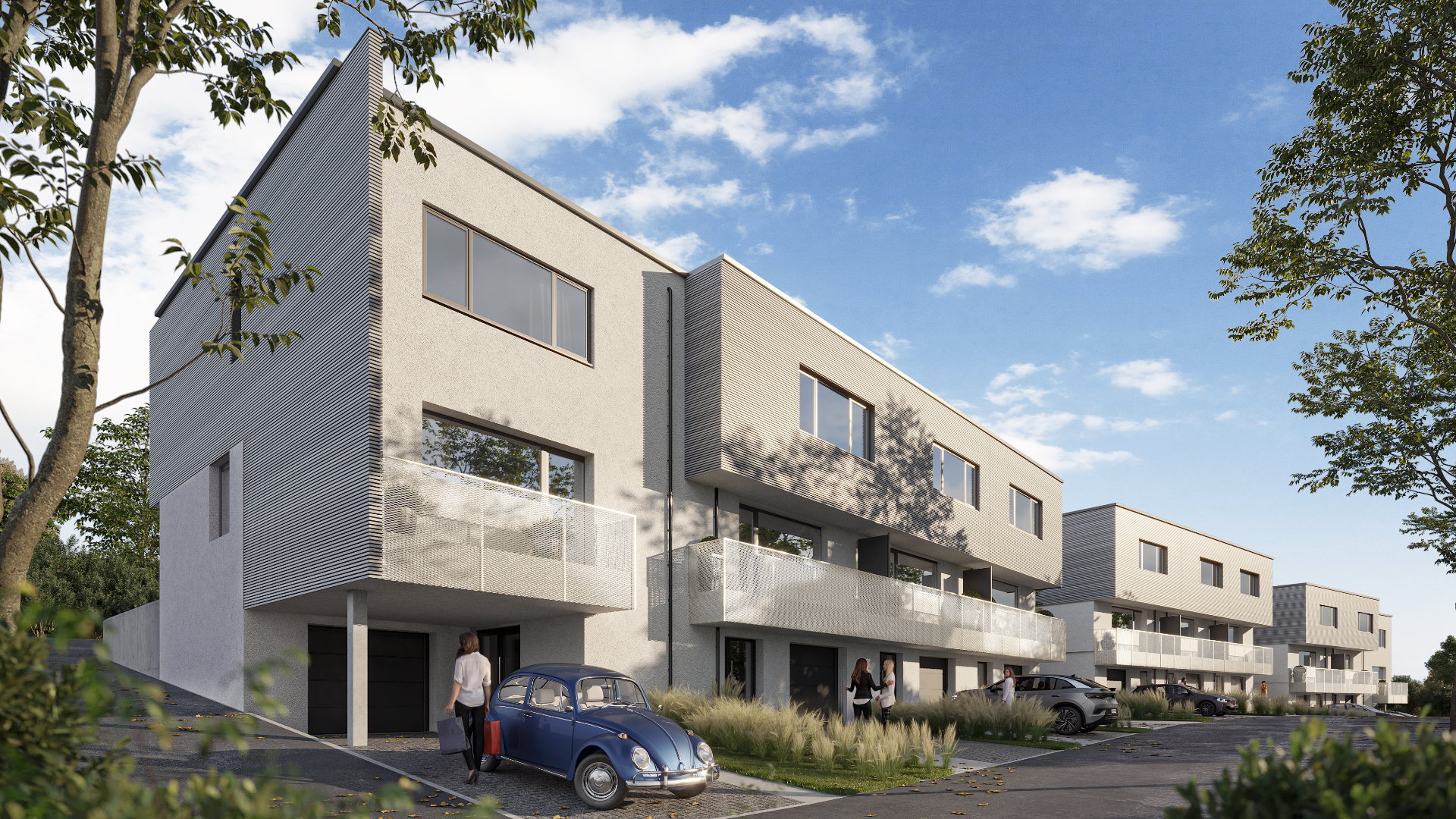 Architecture contemporaine STDM — Riverside au crépuscule